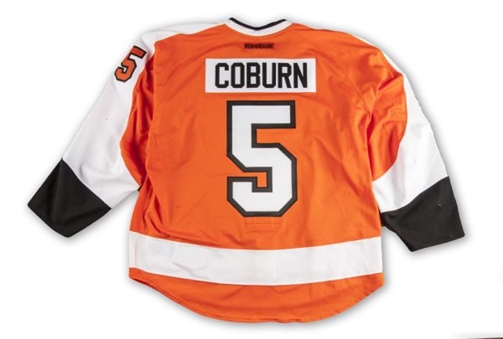 2012/13 Braydon Coburn Game Worn Philadelphia Flyers Home Jersey (Flyers/MeiGray)